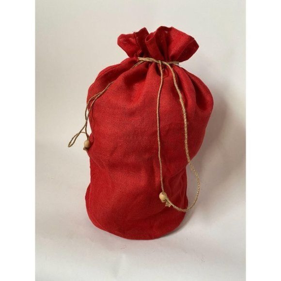 PRICE REDUCED! 3 Ft Tall Red Burlap Gift Bag - Picture 1 of 13